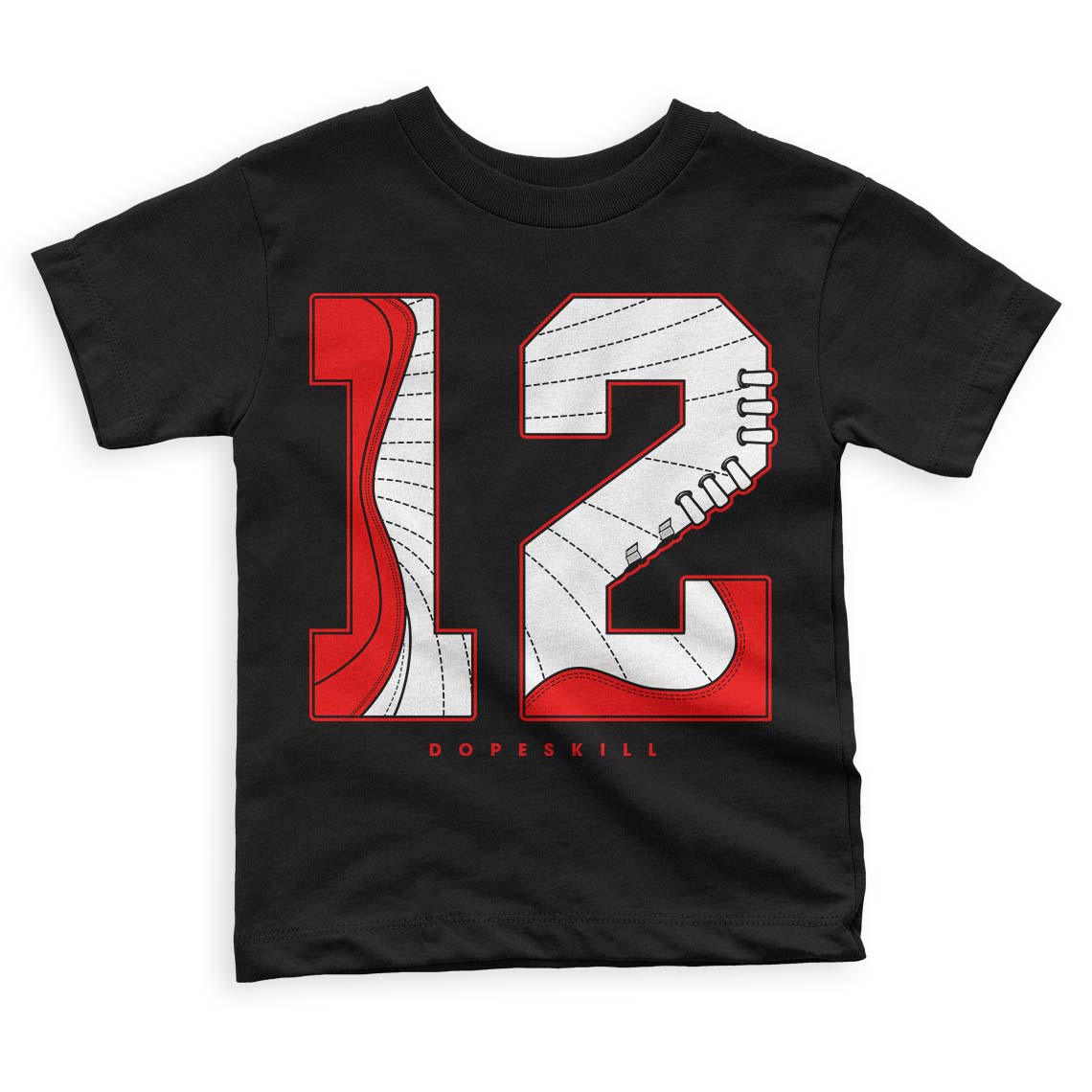 Cherry 12s DopeSkill Toddler Kids T-shirt No.12 Graphic