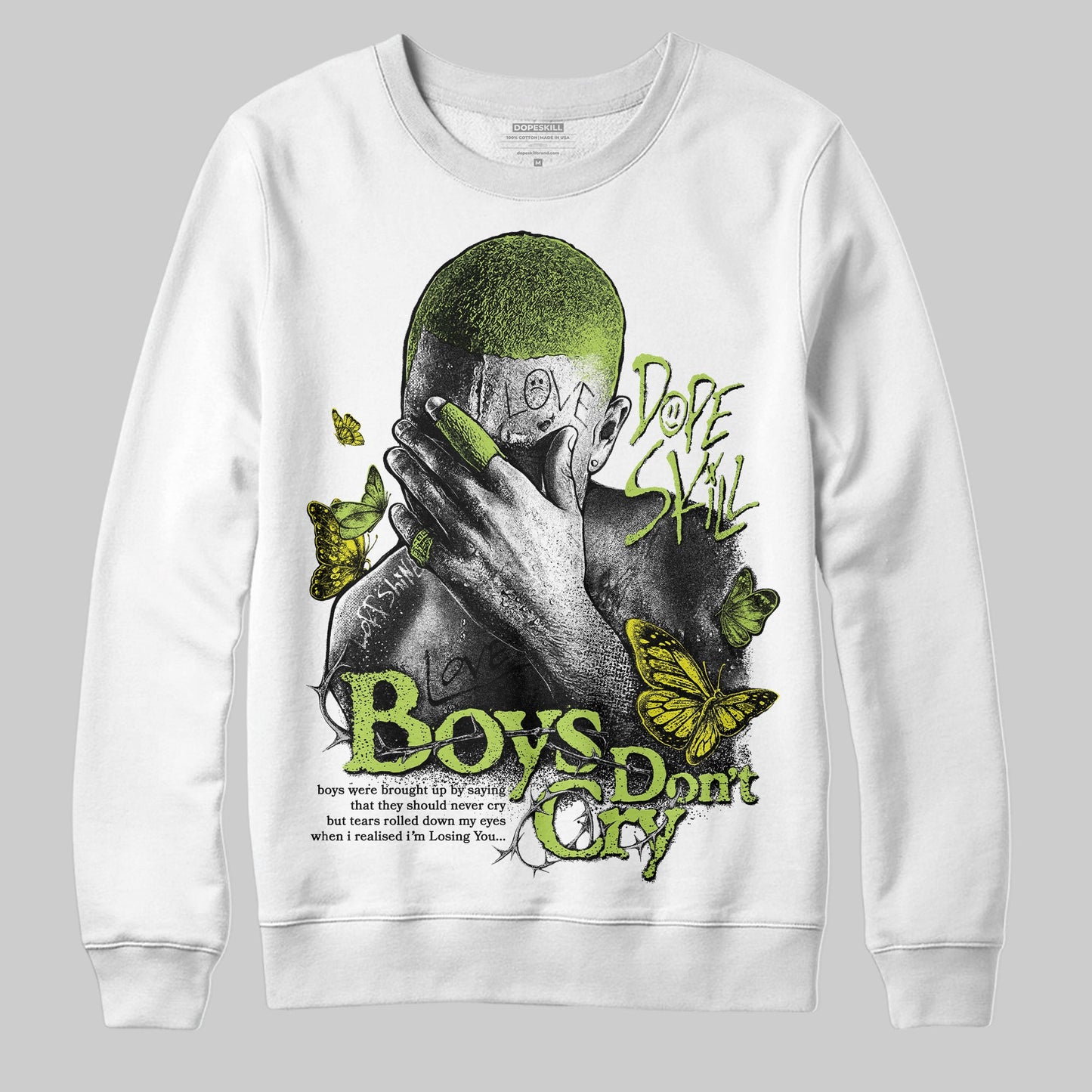 Bright Cactus 13s DopeSkill Sweatshirt Boys Don't Cry Graphic