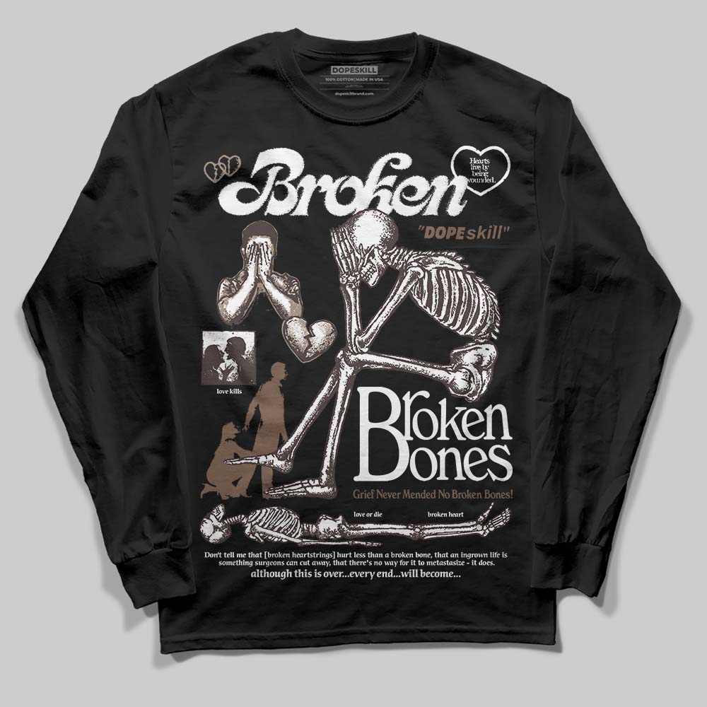 Baroque Brown 12s DopeSkill Long Sleeve T-Shirt Broken Bones Graphic