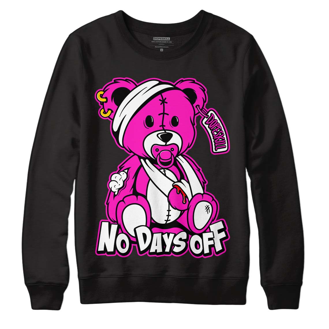 Dunk Low Active Fuchsia DopeSkill Sweatshirt Hurt Bear Graphic
