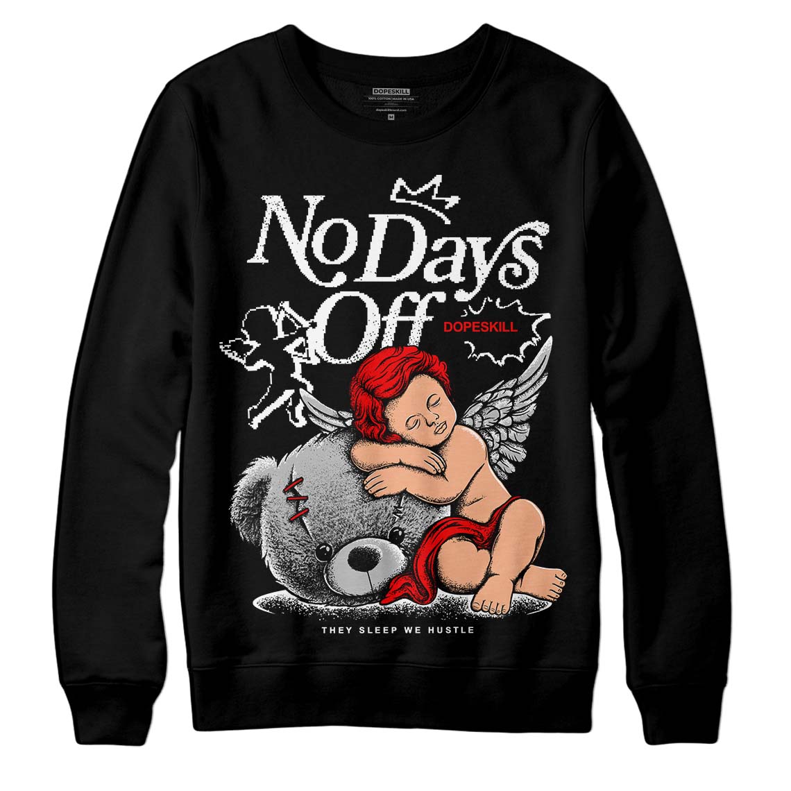 Dunk Low Panda White Black DopeSkill Sweatshirt New No Days Off Graphic