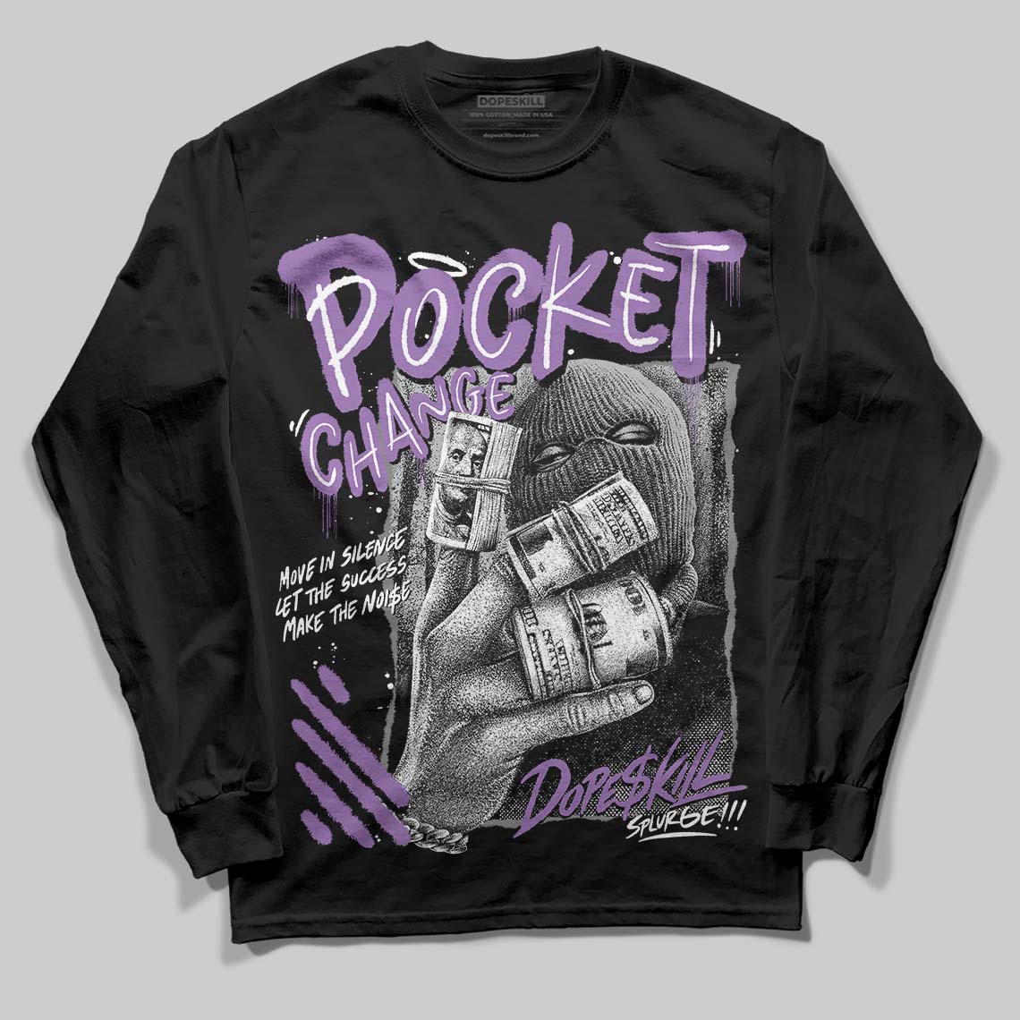 PURPLE Collection DopeSkill Long Sleeve T-Shirt Pocket Change Graphic