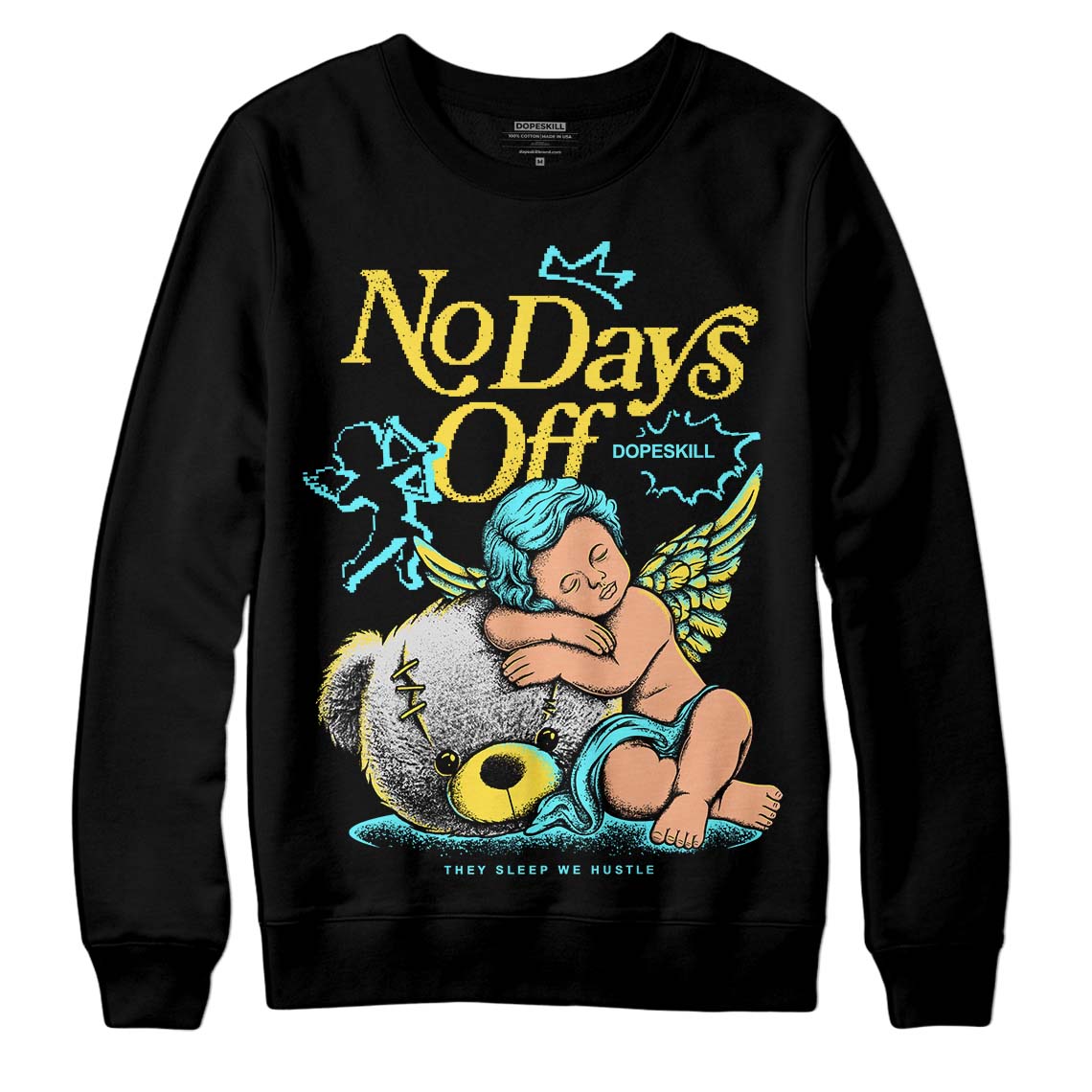 Aqua 5s DopeSkill Sweatshirt New No Days Off Graphic