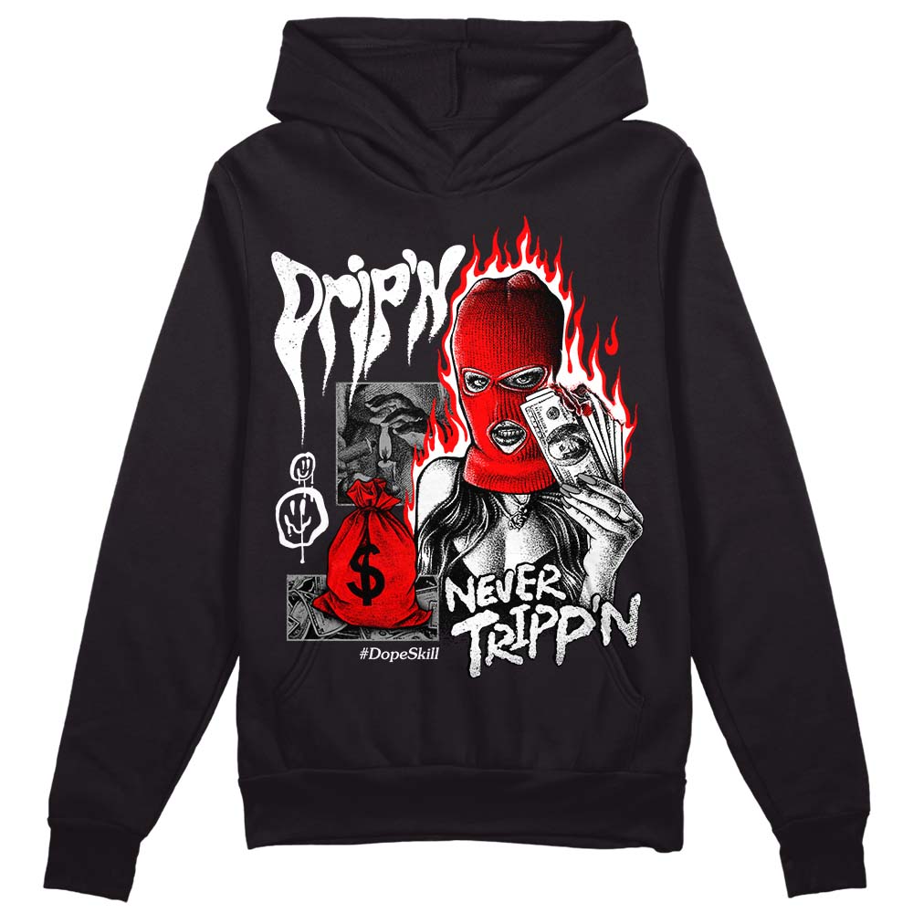 Black and White Collection DopeSkill Hoodie Sweatshirt Drip'n Never Tripp'n Graphic