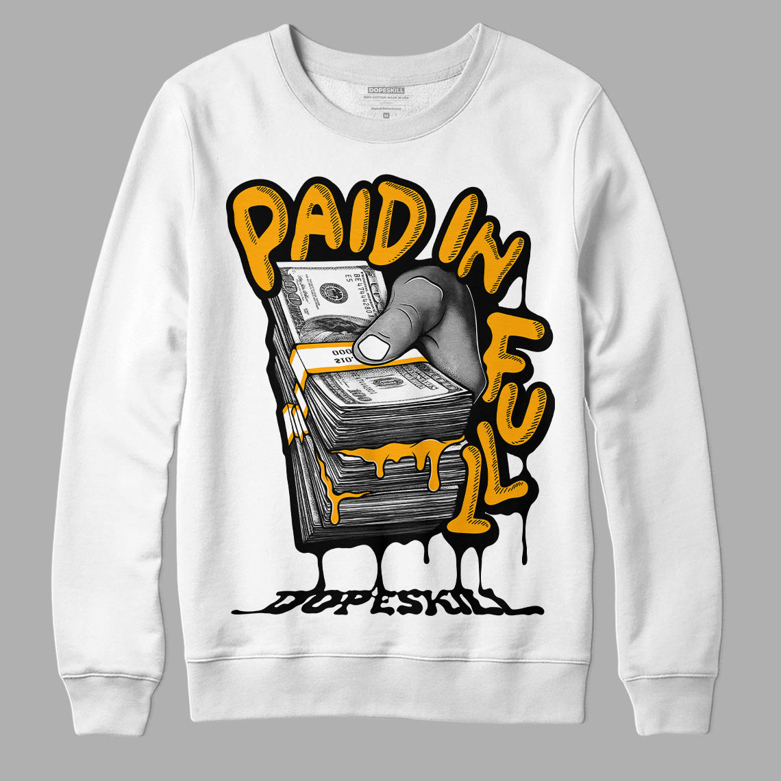 Black Taxi 12s DopeSkill Sweatshirt Paid In Full Graphic