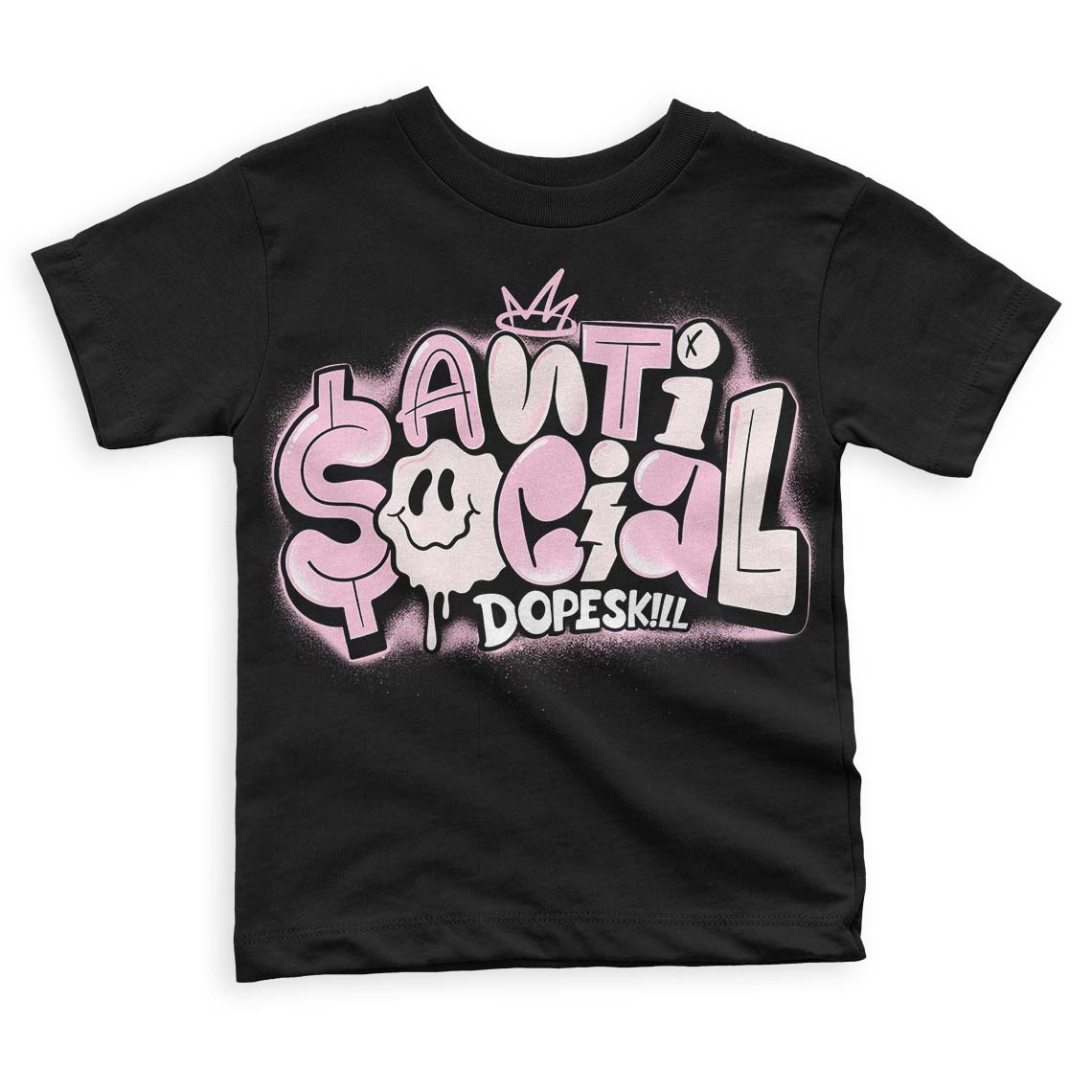 Dunk Low Pink Foam DopeSkill Toddler Kids T-shirt Anti Social Graphic