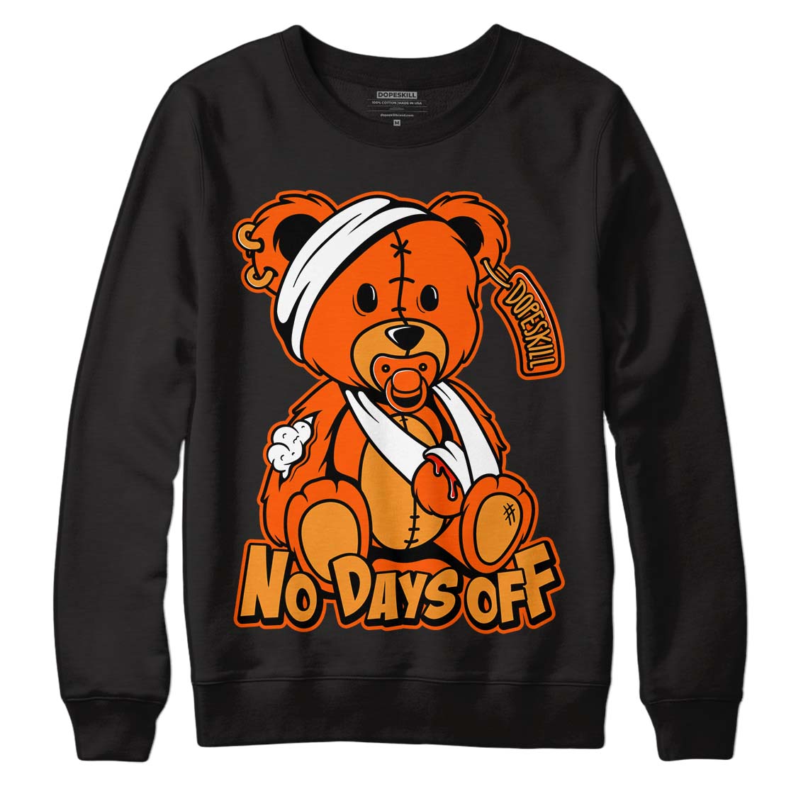 Brilliant Orange 12s DopeSkill Sweatshirt Hurt Bear Graphic