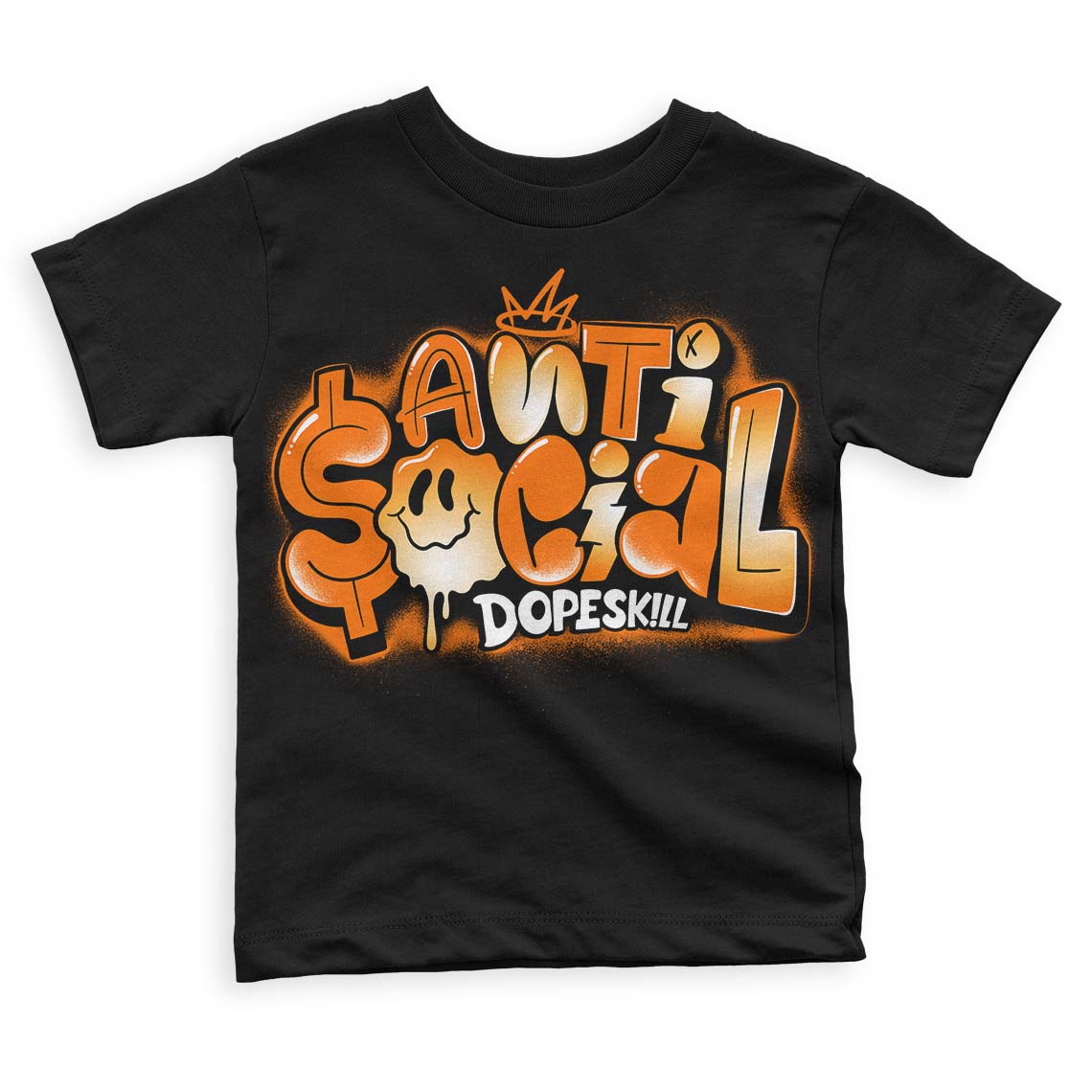 Dunk Low Magma Orange DopeSkill Toddler Kids T-shirt Anti Social Graphic