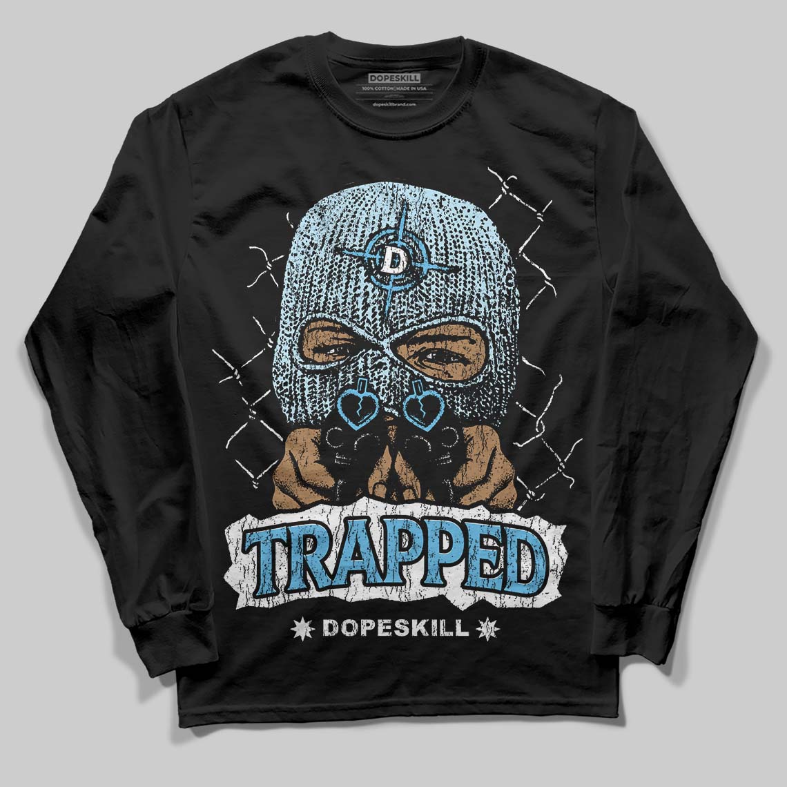 Legend Blue 11s DopeSkill Long Sleeve T-Shirt New Trapped Graphic