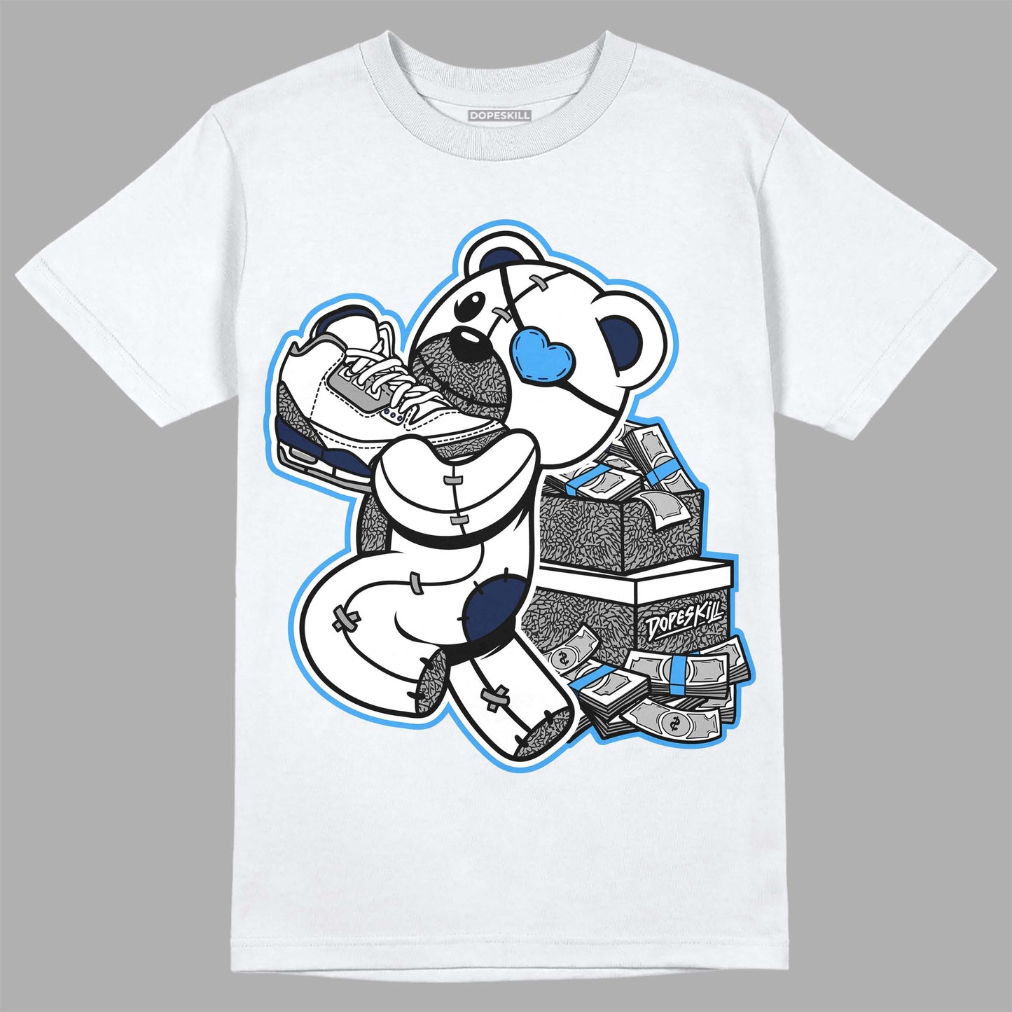 Midnight Navy 3s DopeSkill T-Shirt Bear Steals Sneaker Graphic