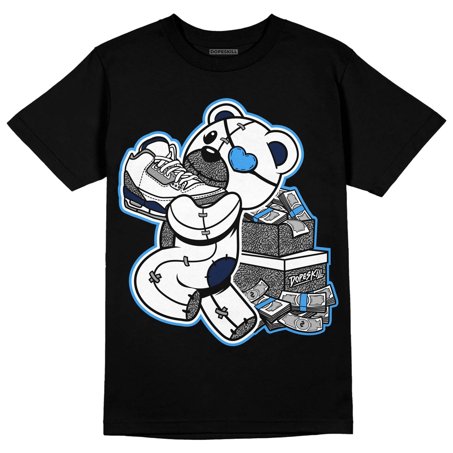 Midnight Navy 3s DopeSkill T-Shirt Bear Steals Sneaker Graphic