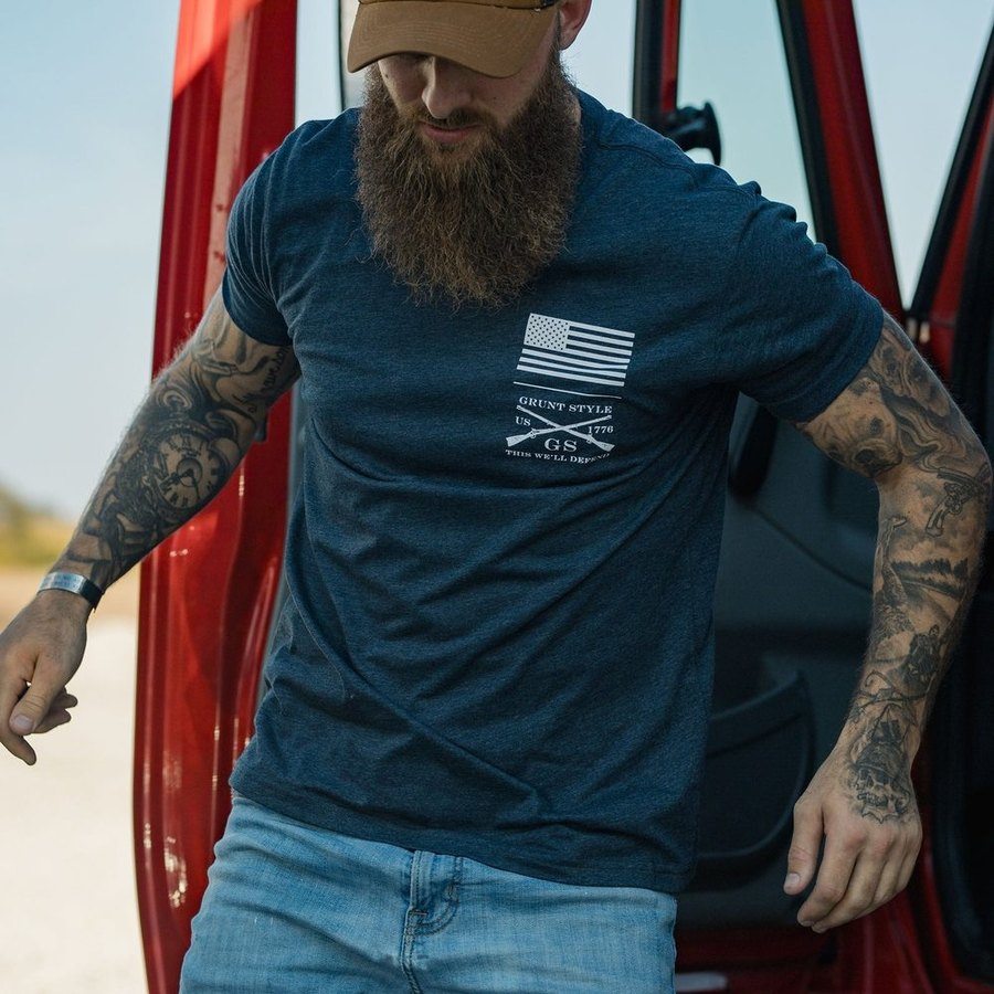 Red Blood Blue Collar¬Æ T-Shirt - Midnight Navy
