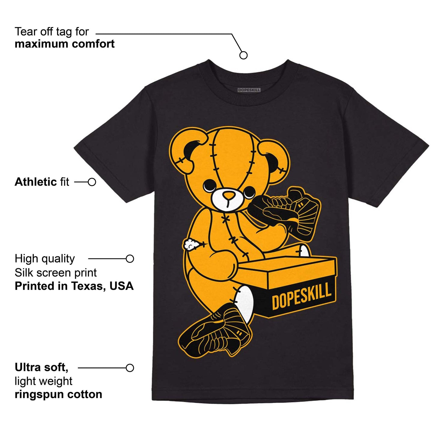 Black Taxi 12s DopeSkill T-Shirt Sneakerhead BEAR Graphic
