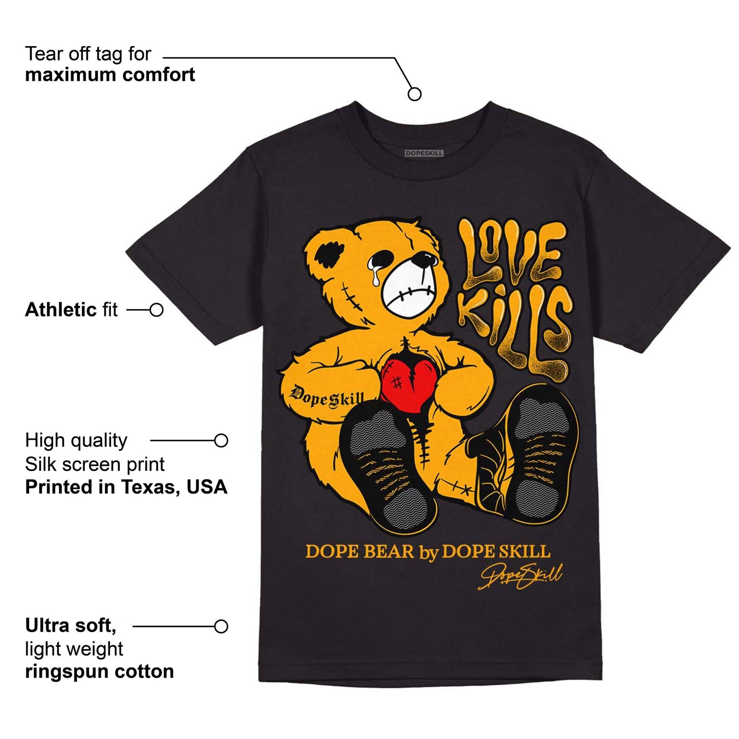 Black Taxi 12s DopeSkill T-Shirt Love Kills Graphic