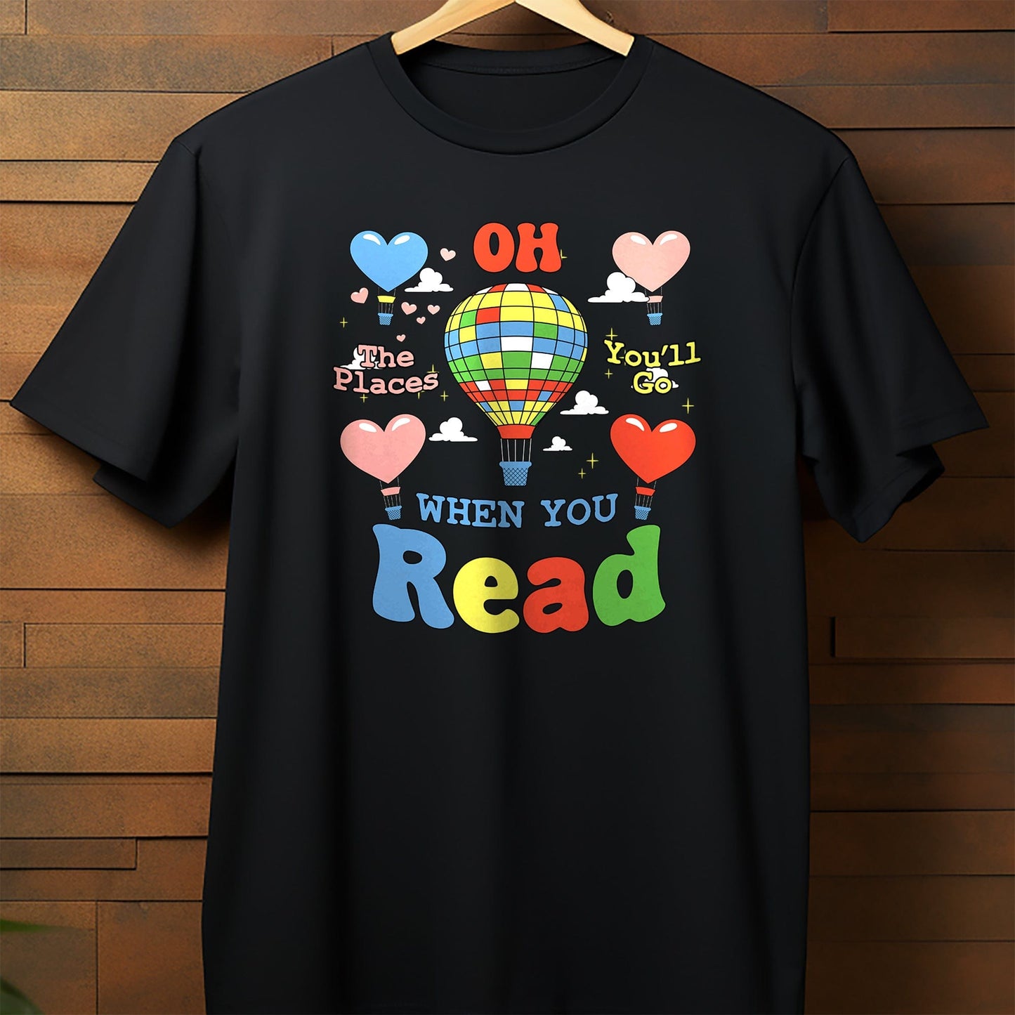Hot Air Balloon Reading Kids Tee