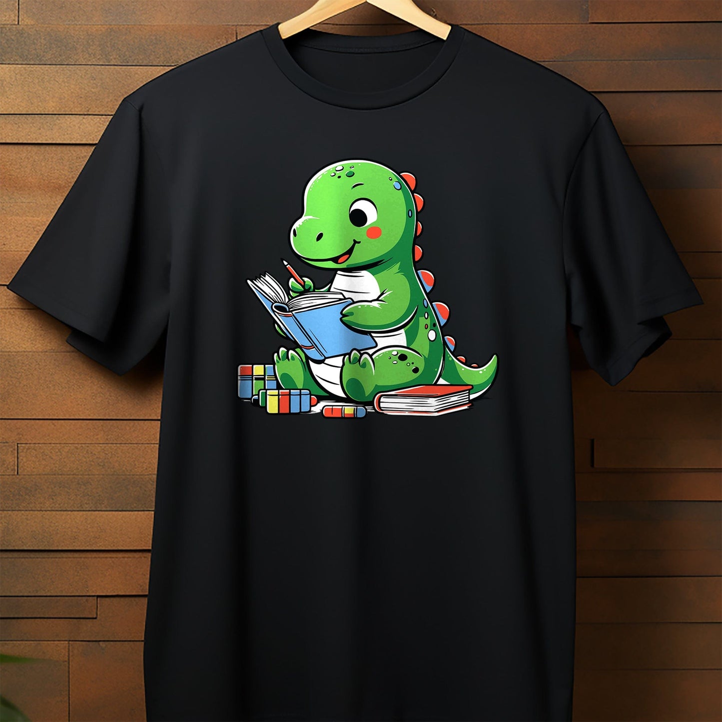 Cute Dino Reading T-Shirt