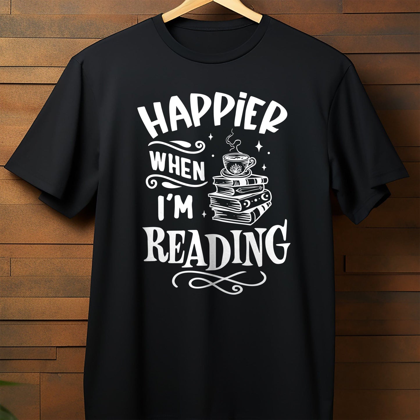 Happier When Im Reading T-Shirt Style001