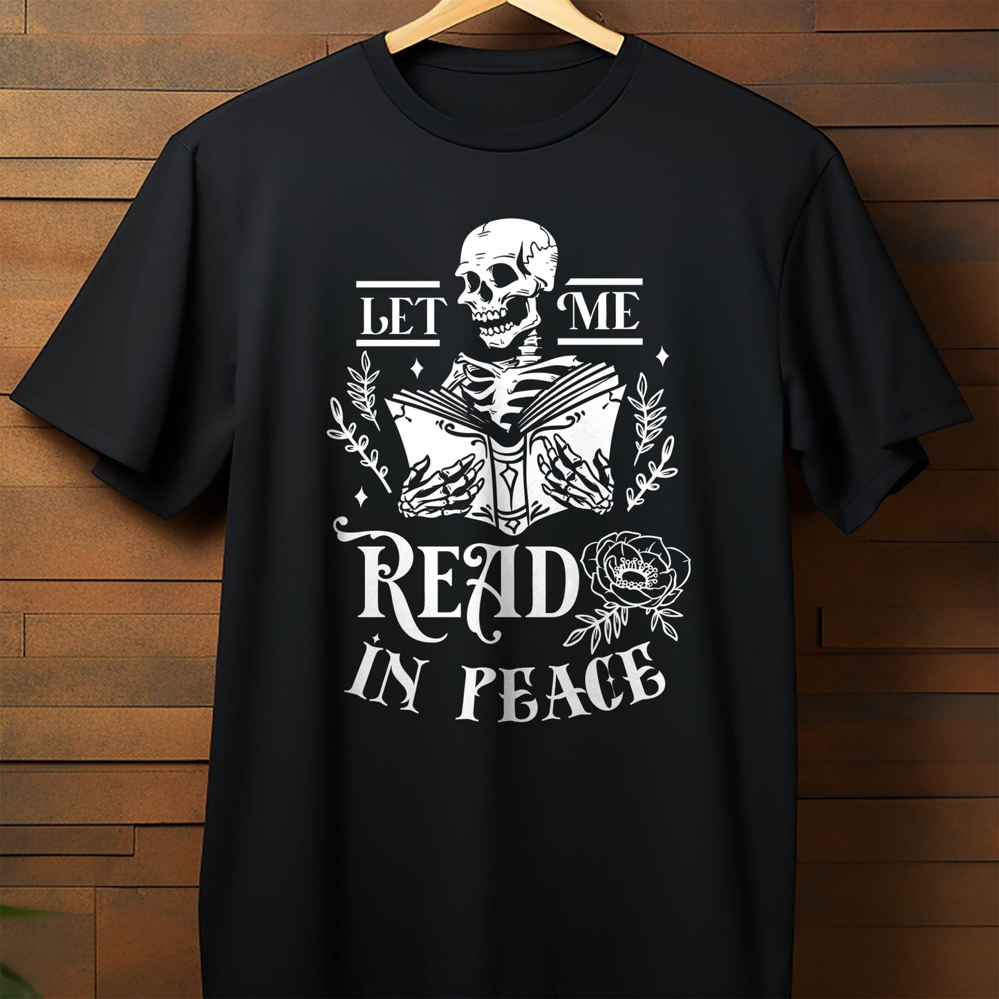 Let Me Read WH - Skeleton Reading T-Shirt