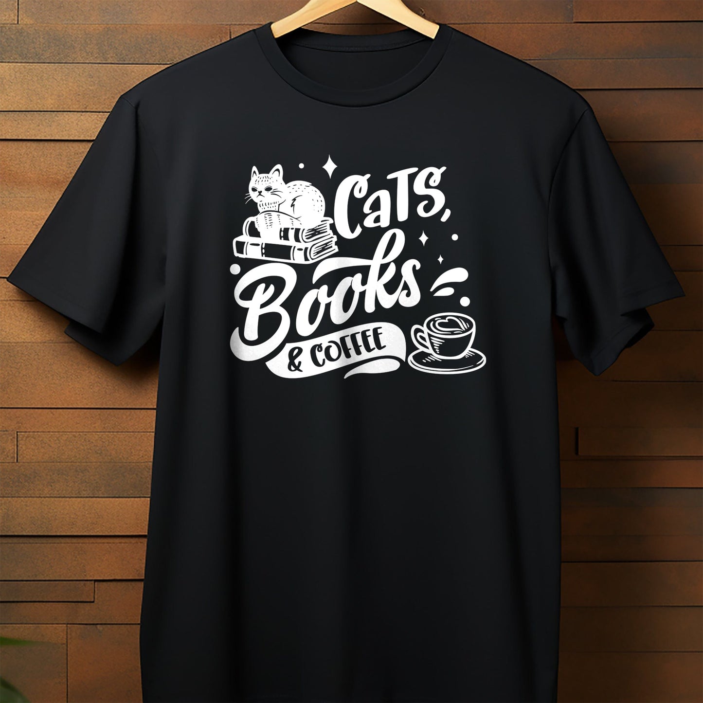 Cats, Books, and Coffee T-shirt