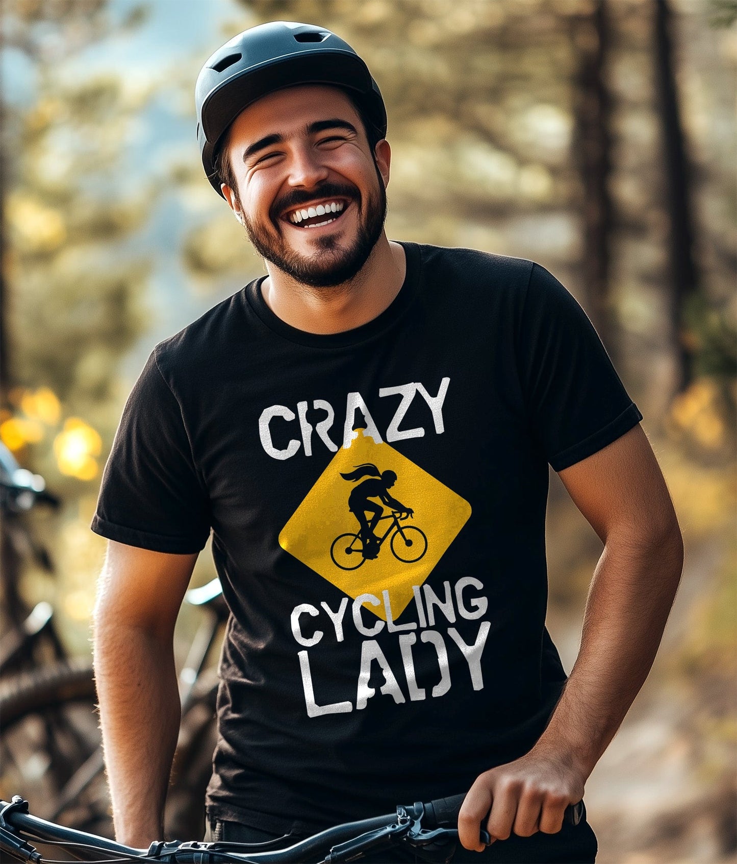 Crazy Cycling Lady T-Shirt
