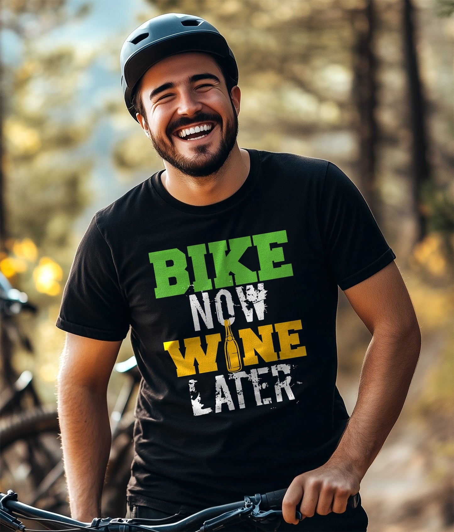 Bike Now, Wine Later T-shirt