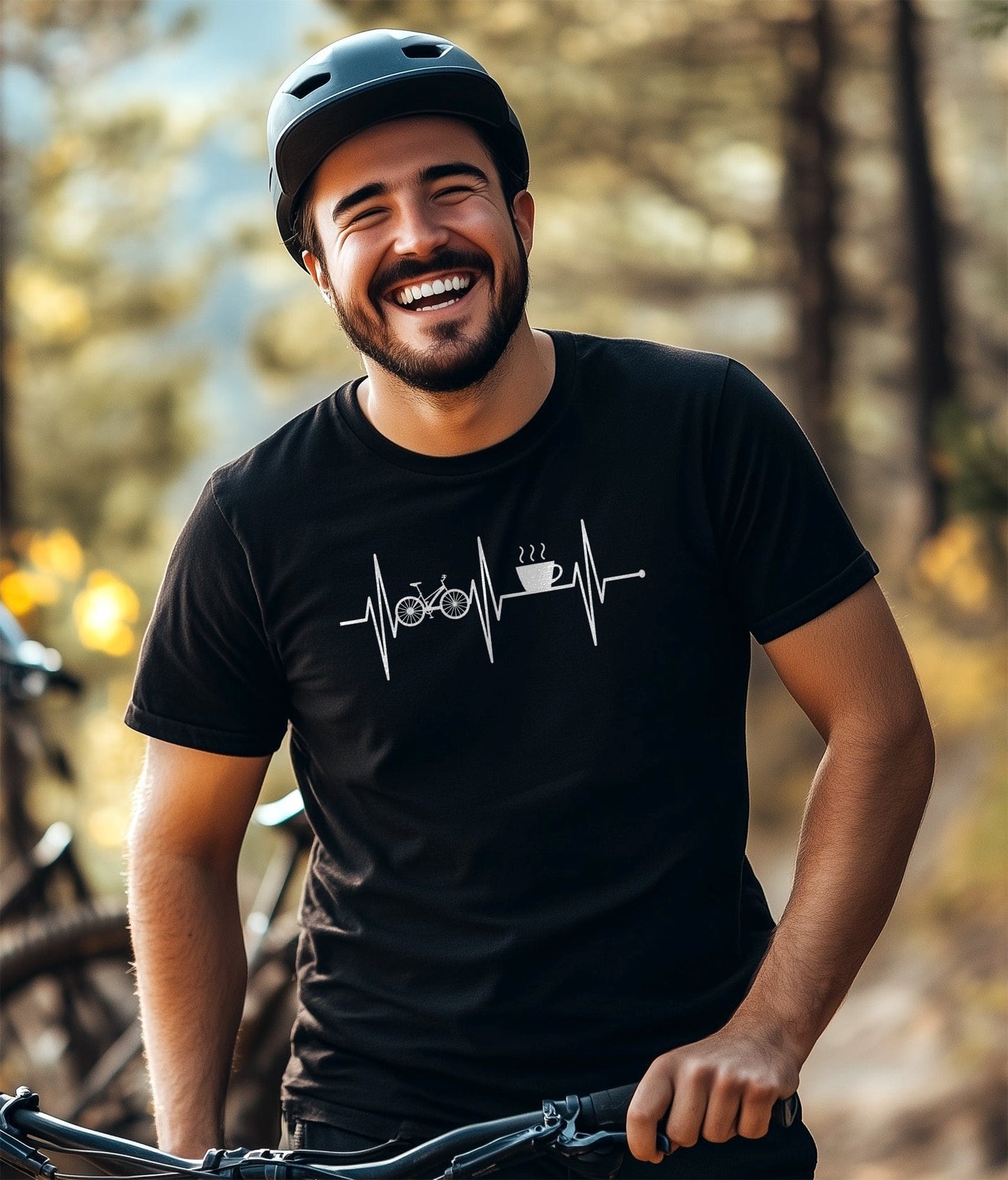 Cycling And Coffee  Heartbeats T-shirt
