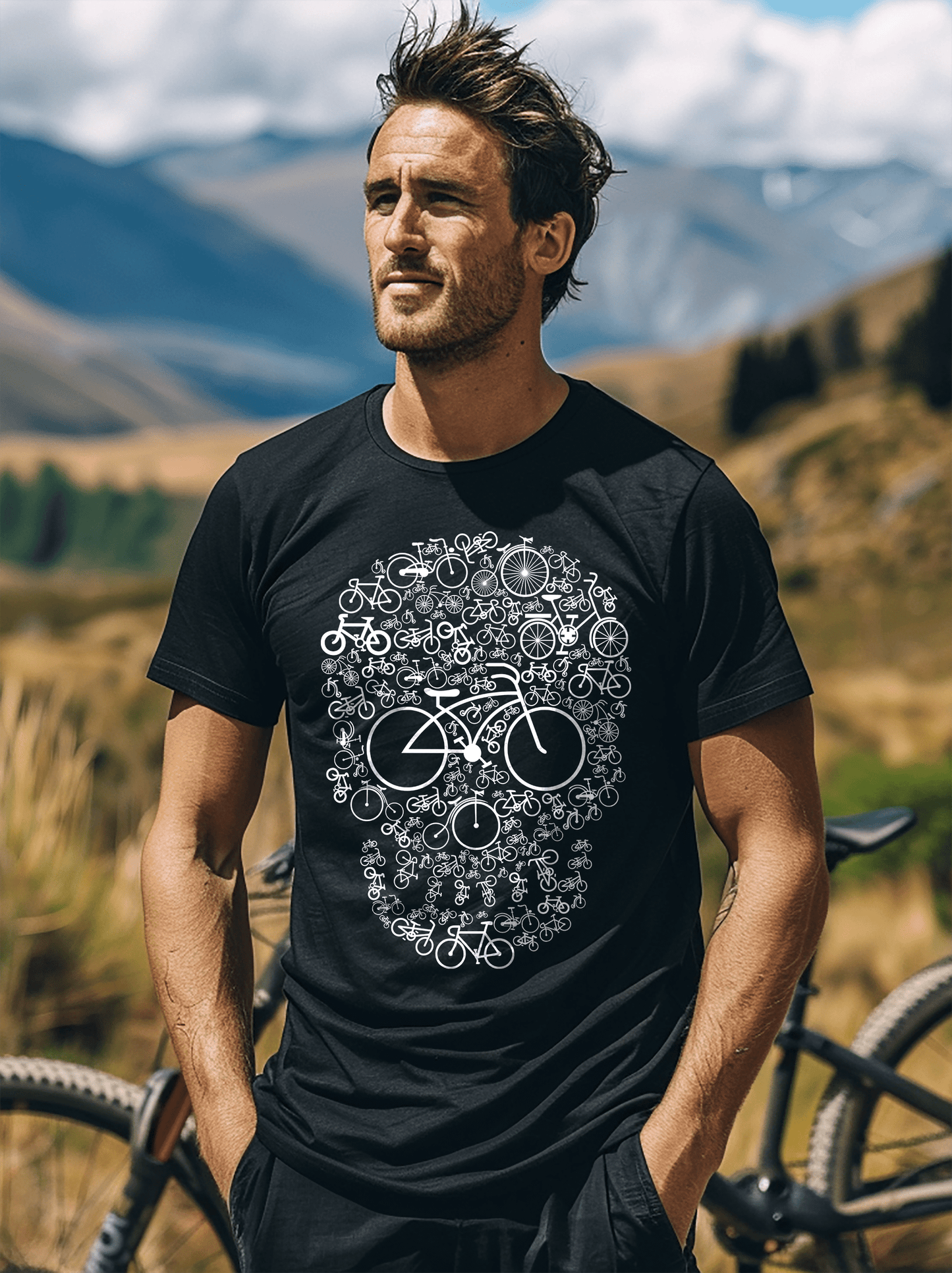 Bicycle Skull TShirt Pedal Power
