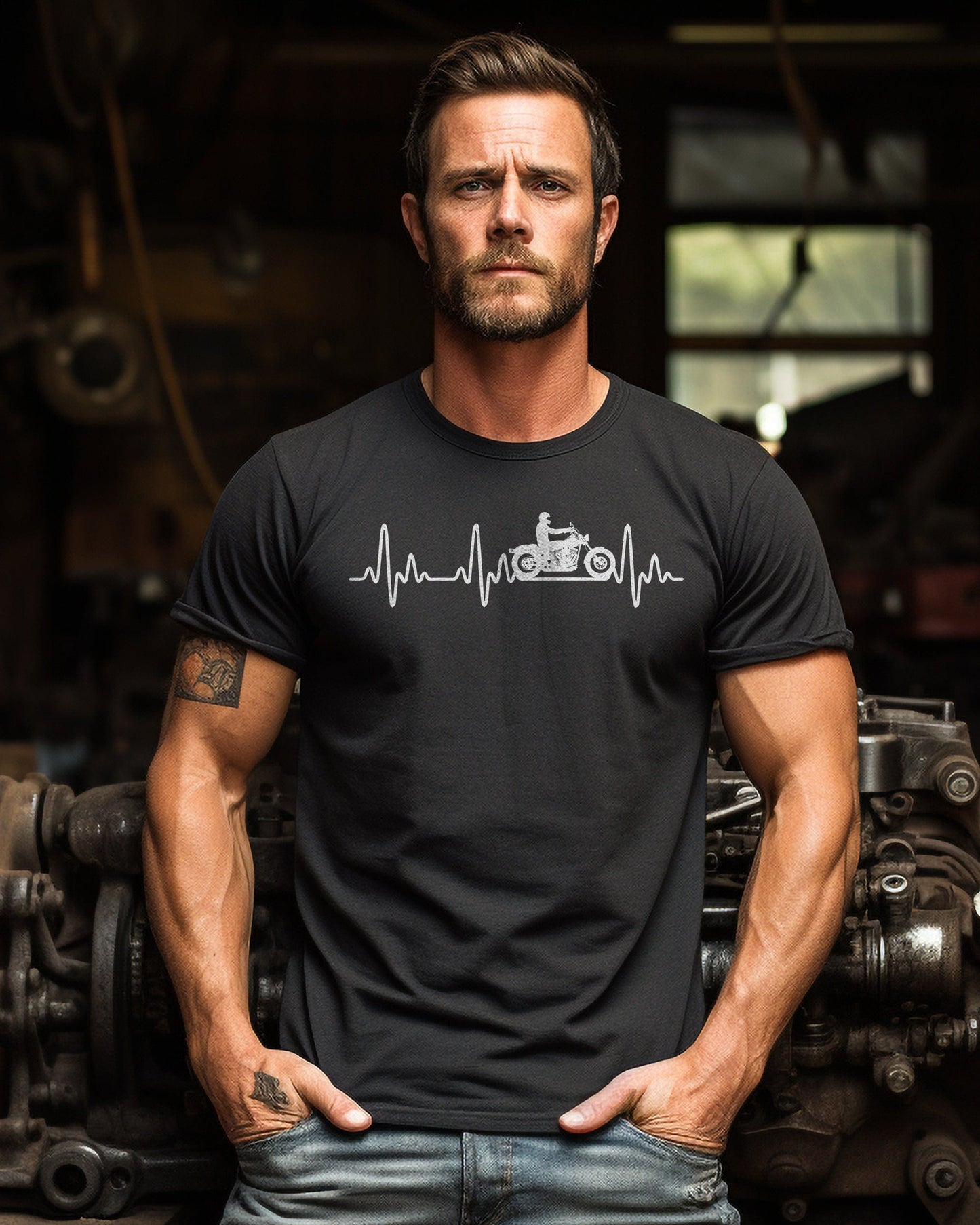 Custom Bike Heartbeat T-Shirt