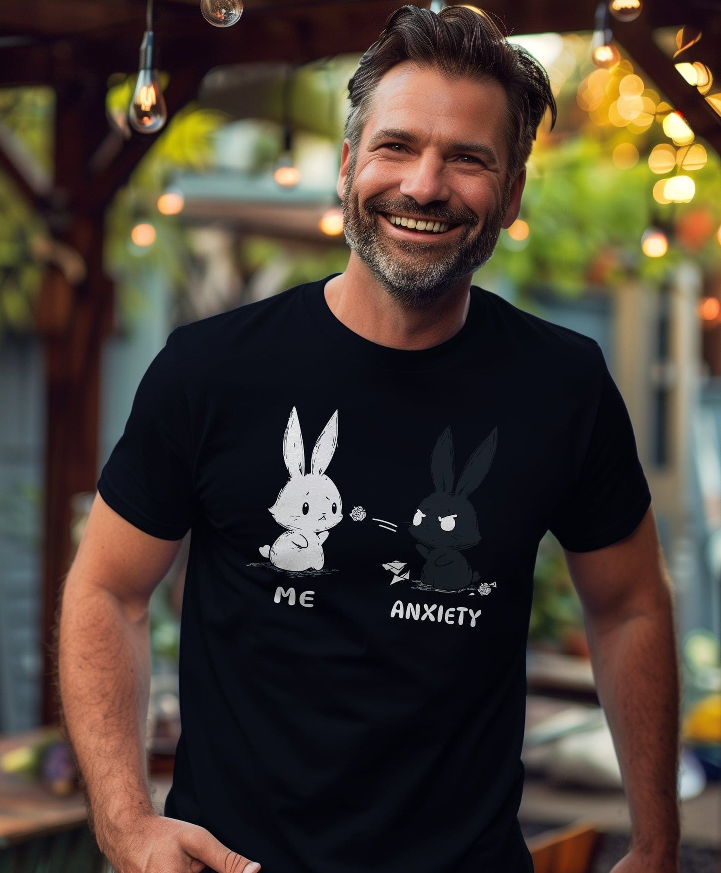 Me Anxiety Bunny T-shirt - Hilariously