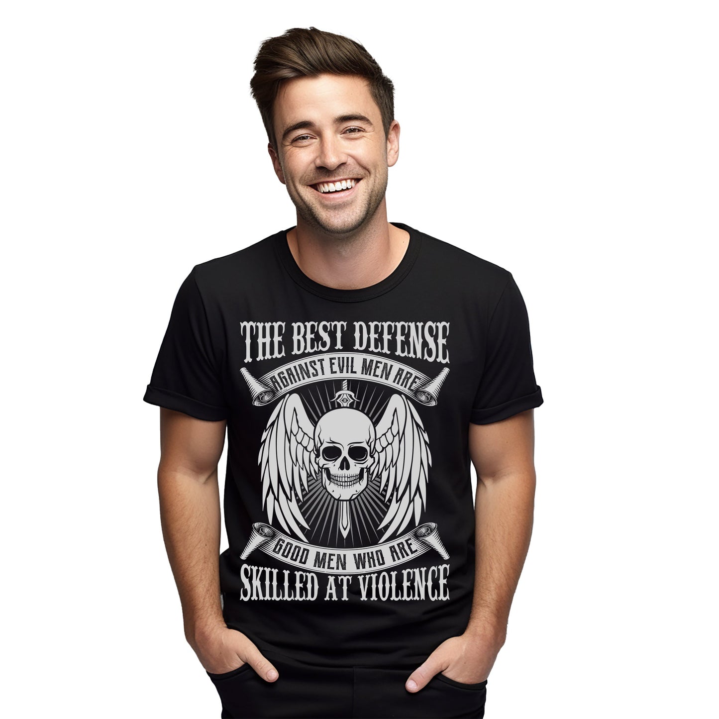 Skull with Wings Defense Tee