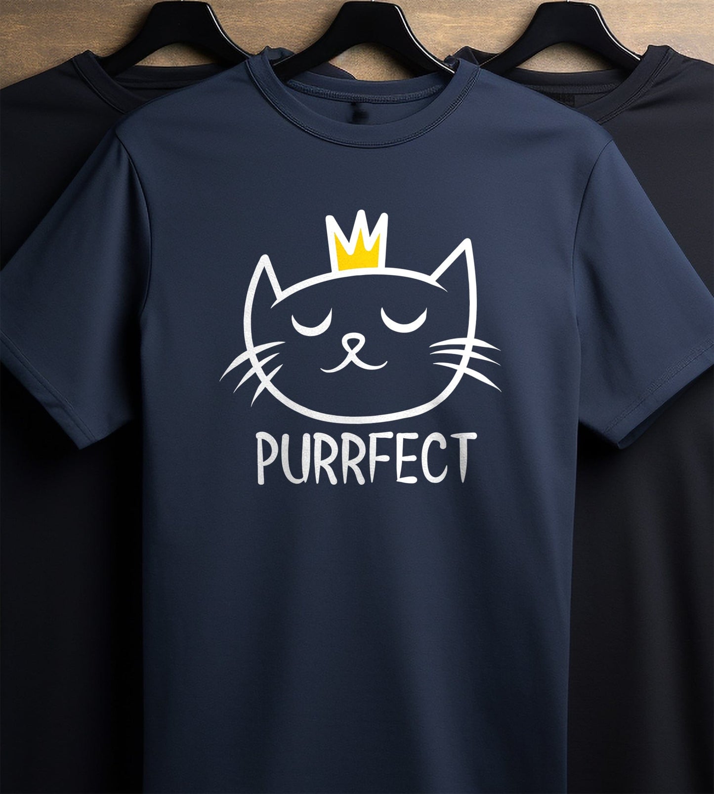 Purrfect Crown for Black Cats t-shirt