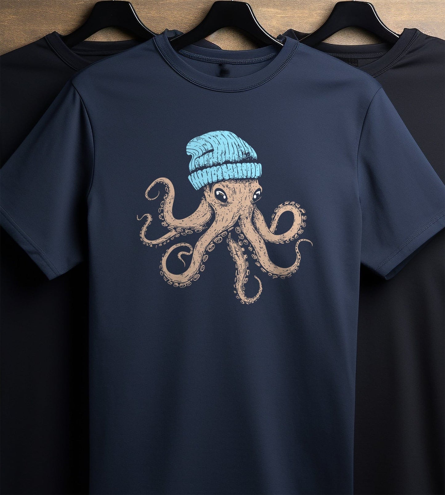 Octopus Blue Beanie 2 T-Shirt