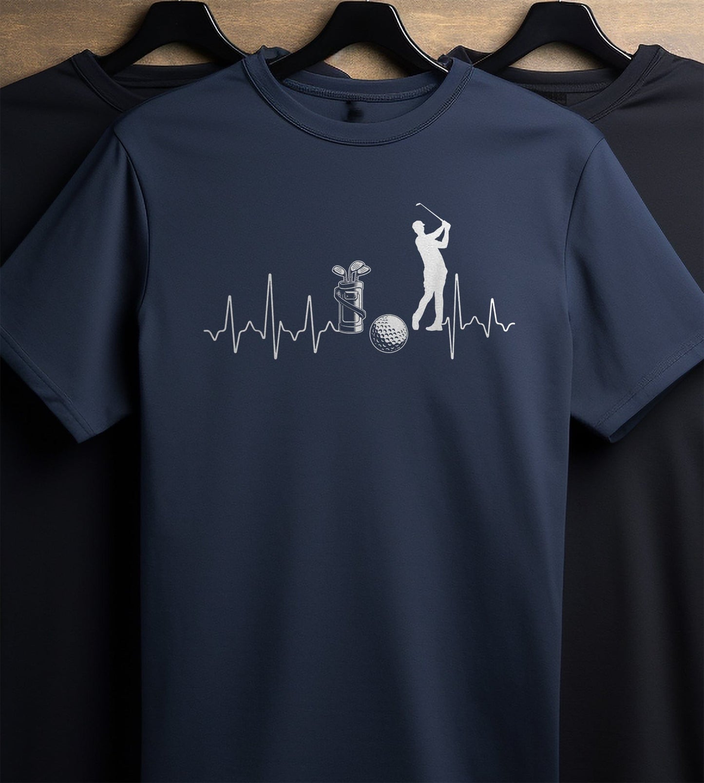 Golf Heartbeat Love T-Shirt  Swing