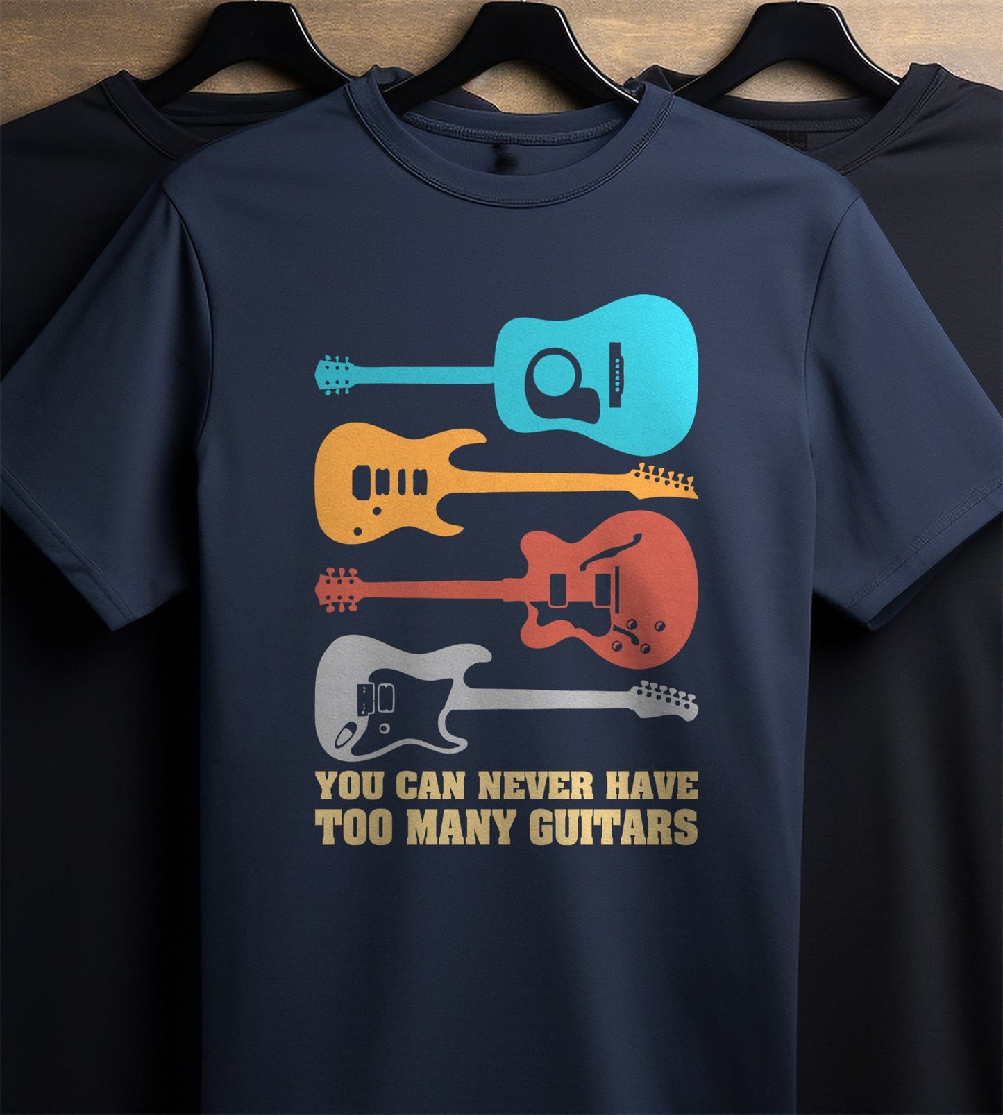 Too Many Guitars 4 T-shirt - Rock On