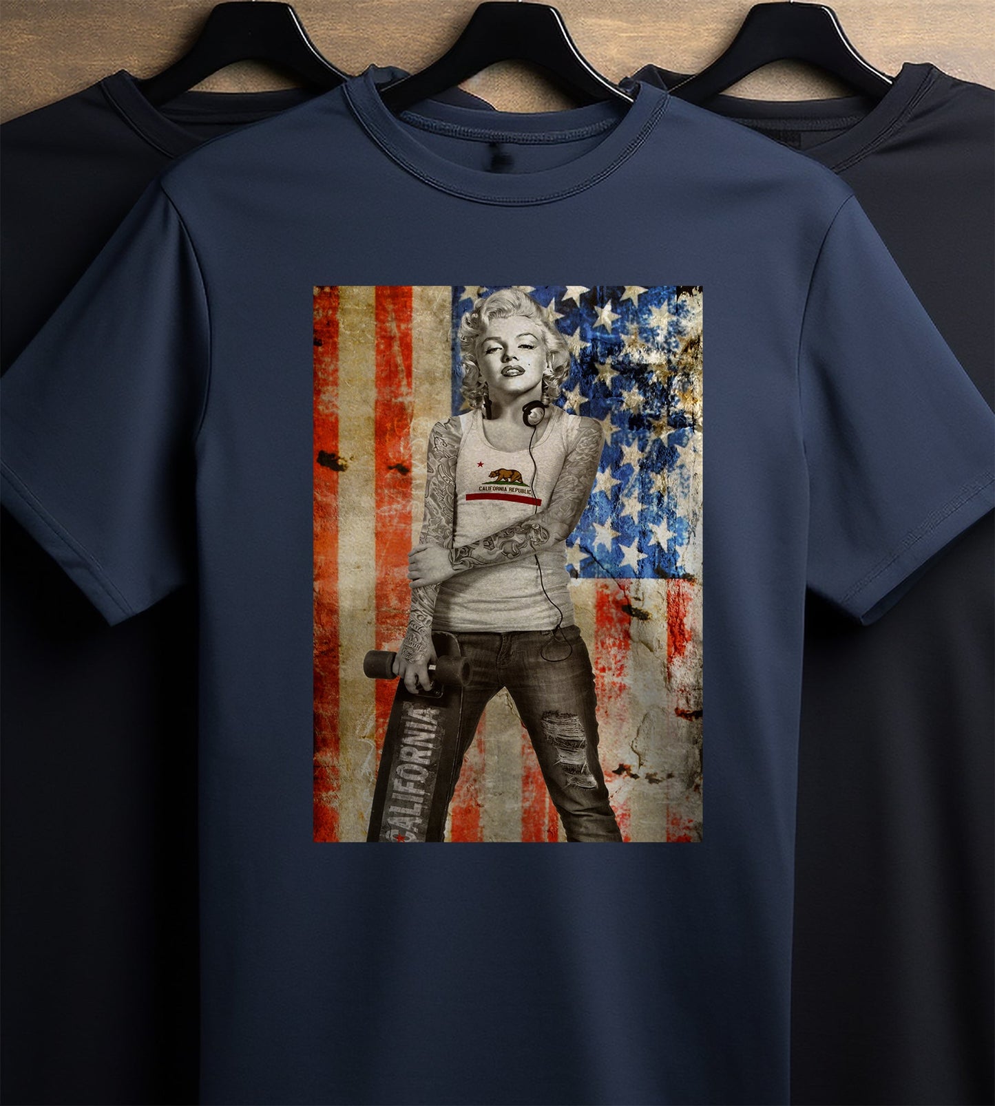 Marilyn Monroe USA Flag T-shirt