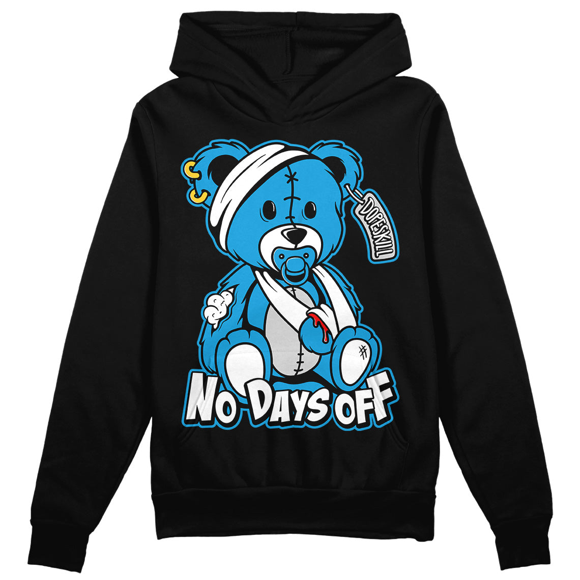 Military Blue 4s DopeSkill Hoodie Sweatshirt Hurt Bear Graphic