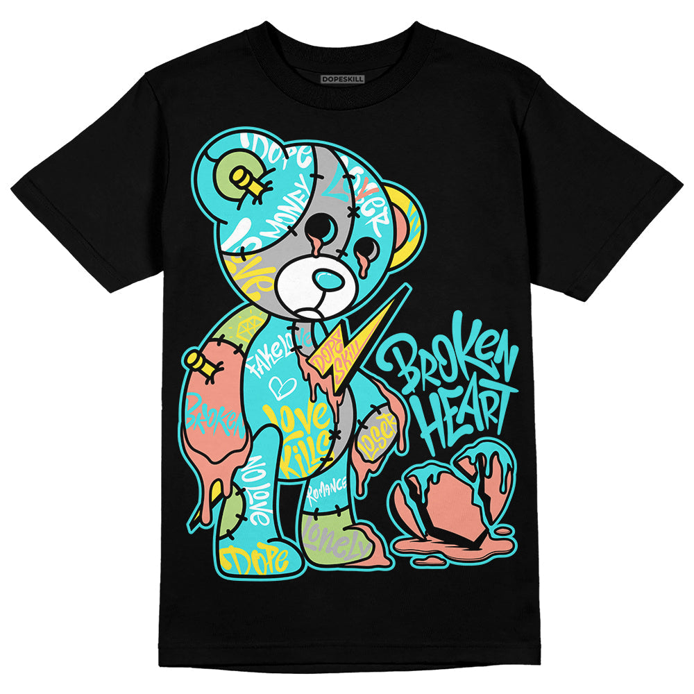 Cyan Burst 9060 DopeSkill T-Shirt Broken Heart Graphic
