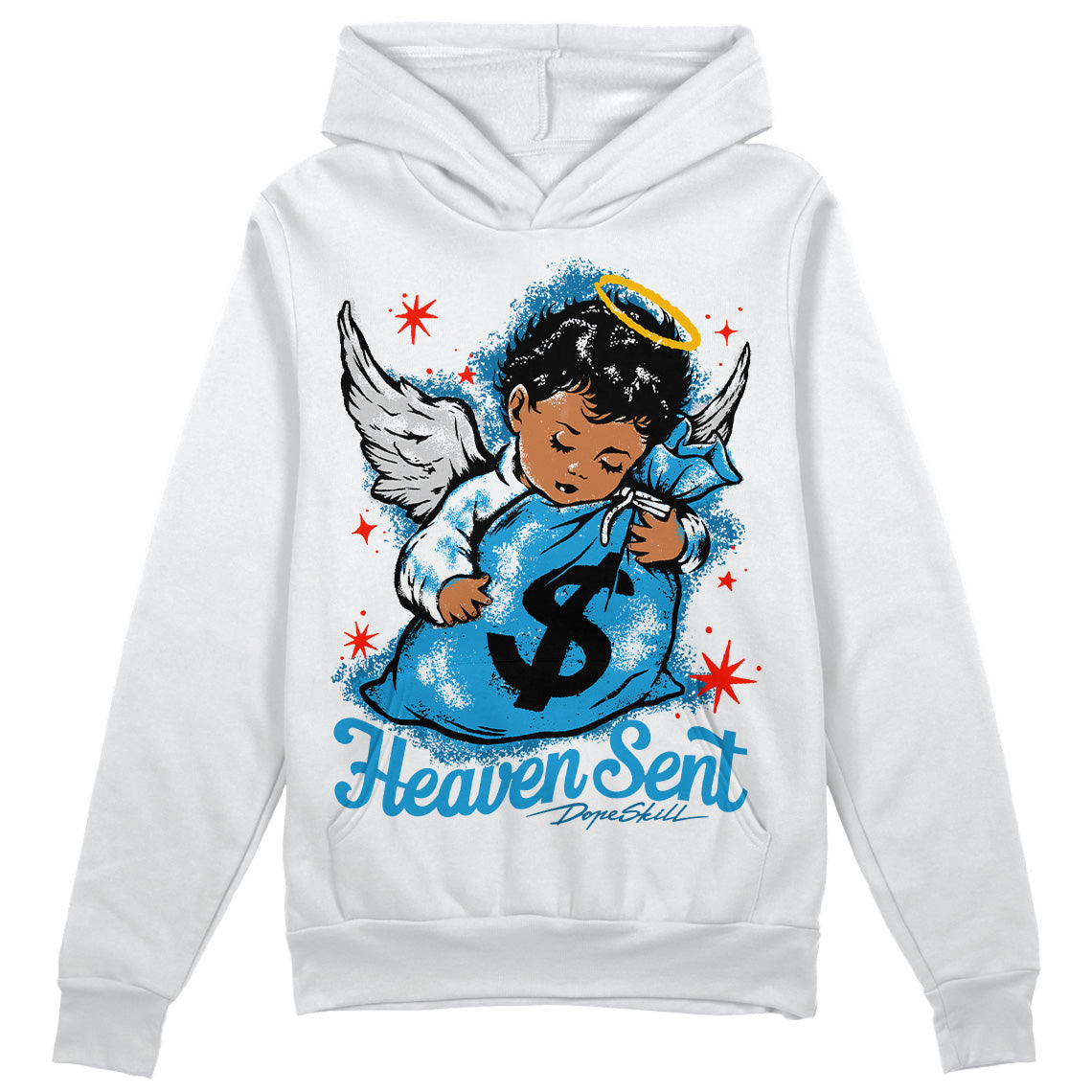 Military Blue 4s DopeSkill Hoodie Sweatshirt Heaven Sent Graphic