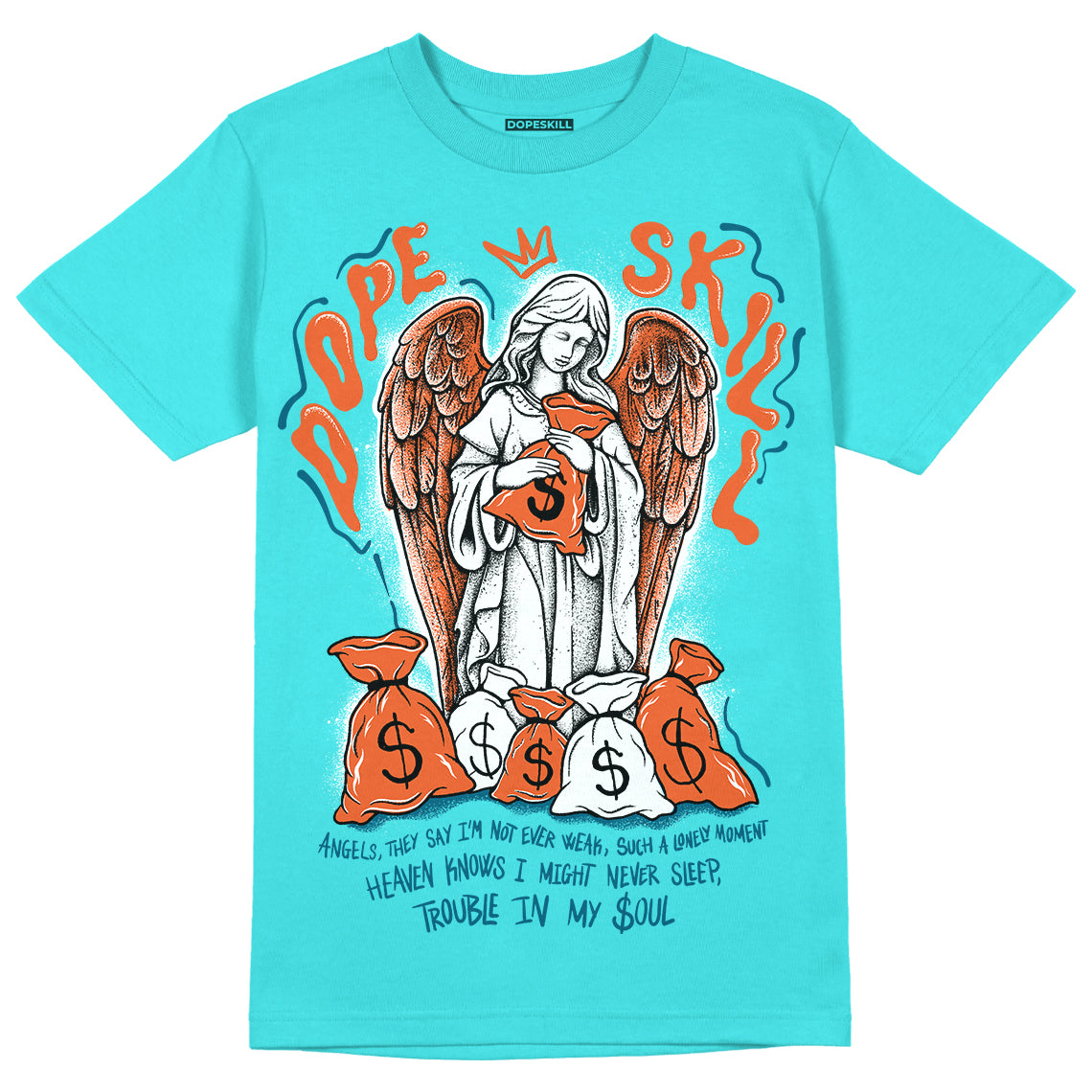 Dunk Dolphins DopeSkill Tahiti Blue T-shirt Angels Graphic