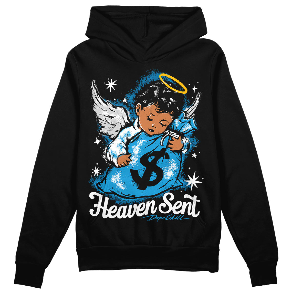 Military Blue 4s DopeSkill Hoodie Sweatshirt Heaven Sent Graphic