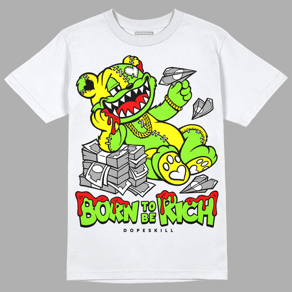 Neon Green Collection DopeSkill T-Shirt Born To Be Rich Graphic