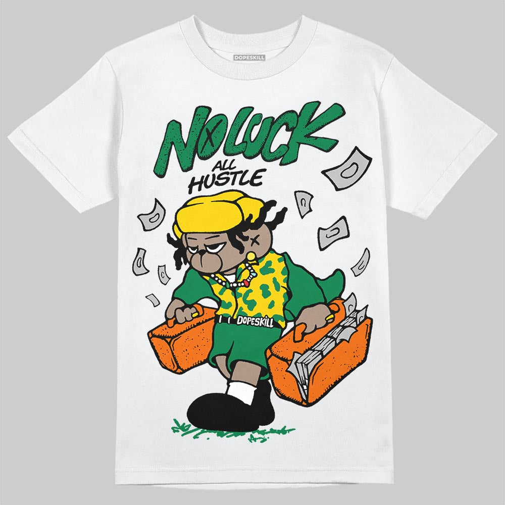 Green Collection DopeSkill T-Shirt No Luck, All Hustle Graphic
