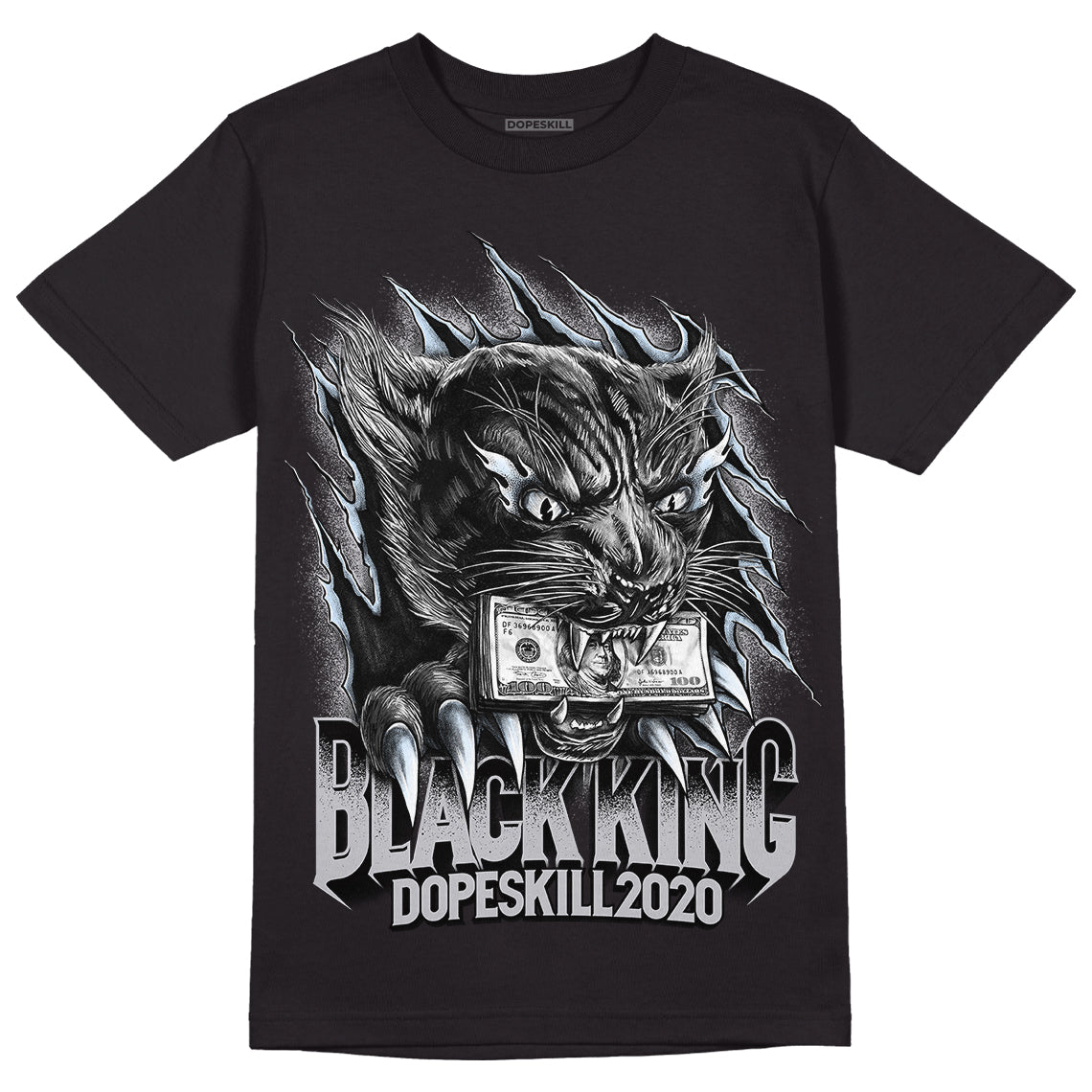 Cement Grey 11s DopeSkill T-Shirt Black King Graphic