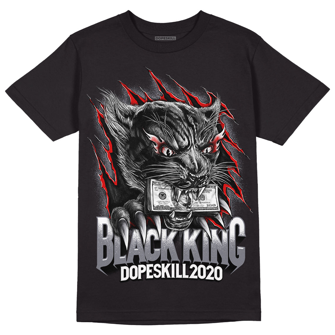 Fire Red 9s DopeSkill T-Shirt Black King Graphic