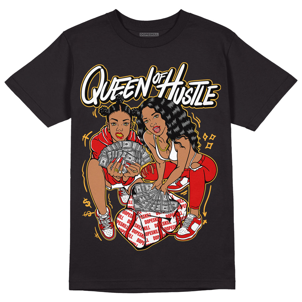 Dunk Low Gym Red DopeSkill T-Shirt Queen Of Hustle Graphic