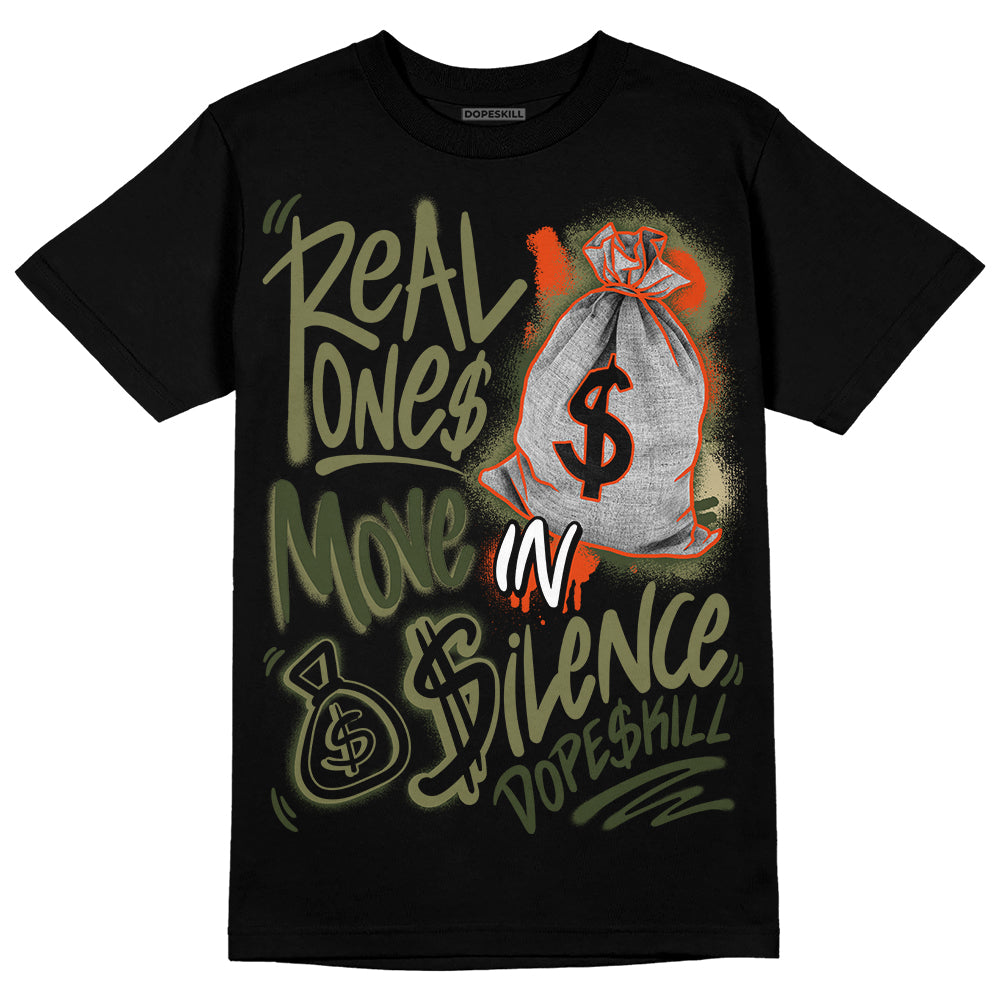 Olive Collection DopeSkill T-Shirt Real Ones Move In Silence Graphic