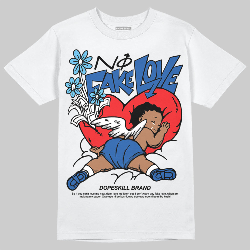 Blueberry 12s DopeSkill T-Shirt No Fake Love Graphic