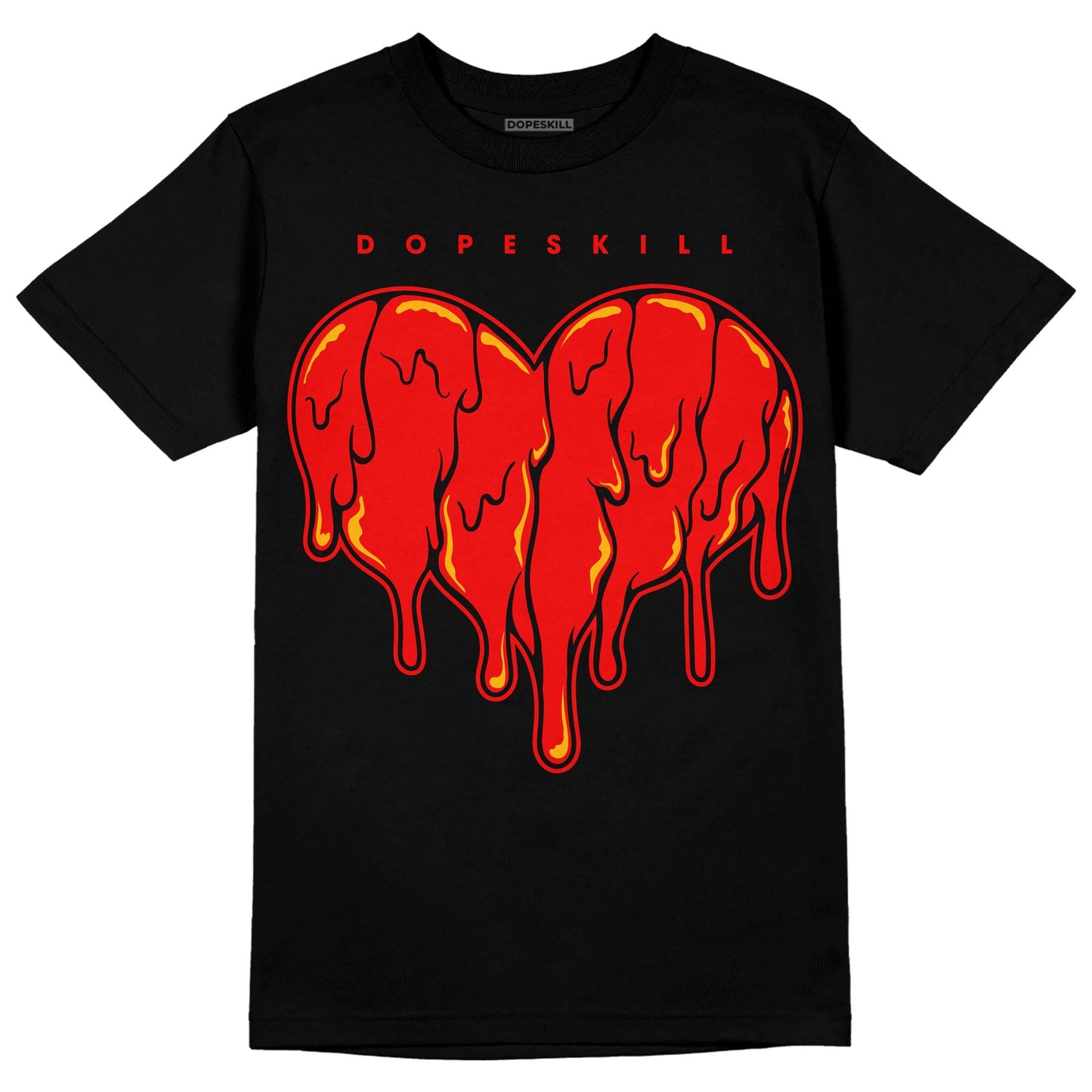 Red Collection DopeSkill T-Shirt Slime Drip Heart Graphic