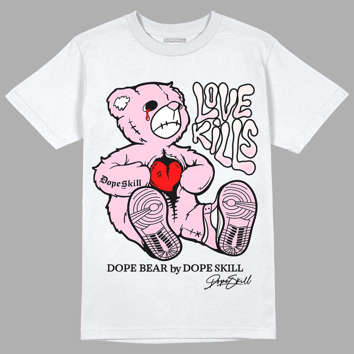 Dunk Low Pink Foam DopeSkill T-Shirt Love Kills Graphic