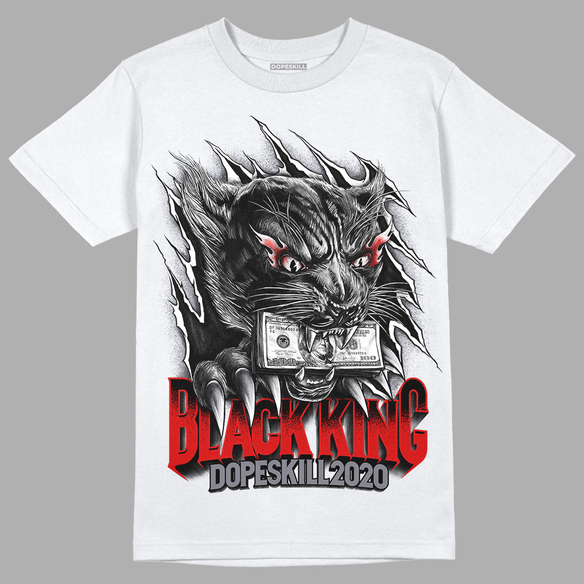 Fire Red 9s DopeSkill T-Shirt Black King Graphic